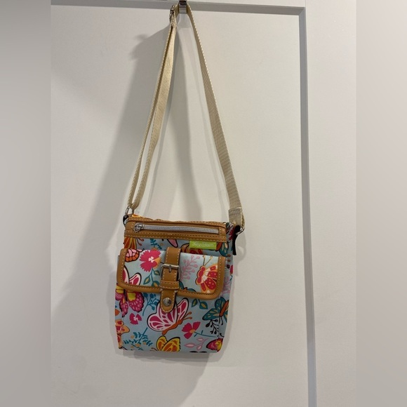 Colorful Lily Bloom Adjustable Crossbody Bag Purse - Picture 3 of 9